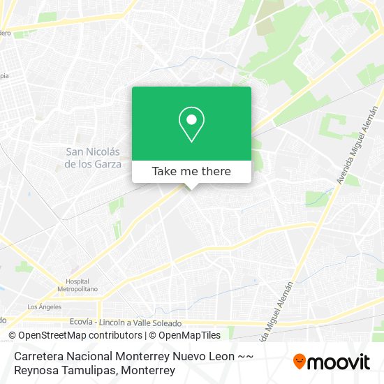 Carretera Nacional Monterrey Nuevo Leon ~~ Reynosa Tamulipas map