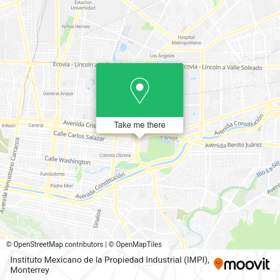 Mapa de Instituto Mexicano de la Propiedad Industrial (IMPI)