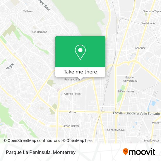 How to get to Parque La Peninsula in Monterrey by Bus or Metrorrey?