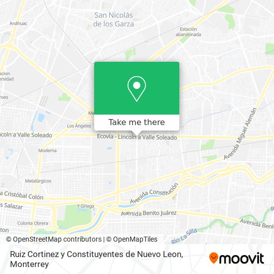 Ruiz Cortinez y  Constituyentes de Nuevo Leon map