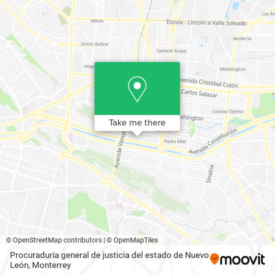Procuraduría general de justicia del estado de Nuevo León map