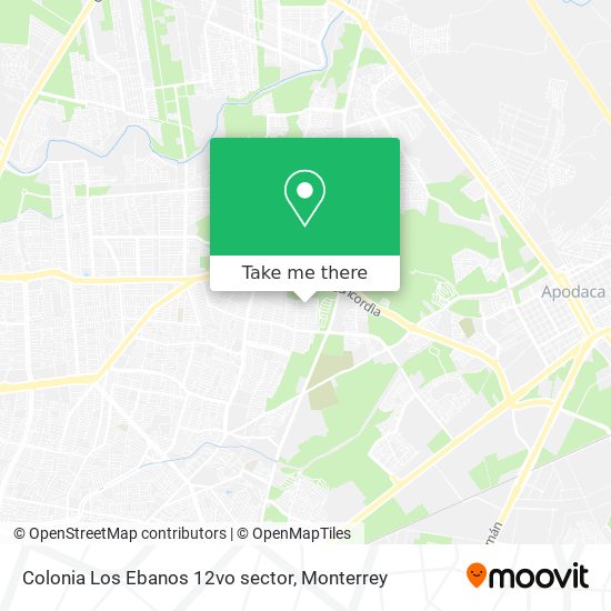 Colonia Los Ebanos 12vo sector map