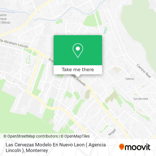 How to get to Las Cervezas Modelo En Nuevo Leon ( Agencia Lincoln ) in  Monterrey by Bus or Metrorrey?