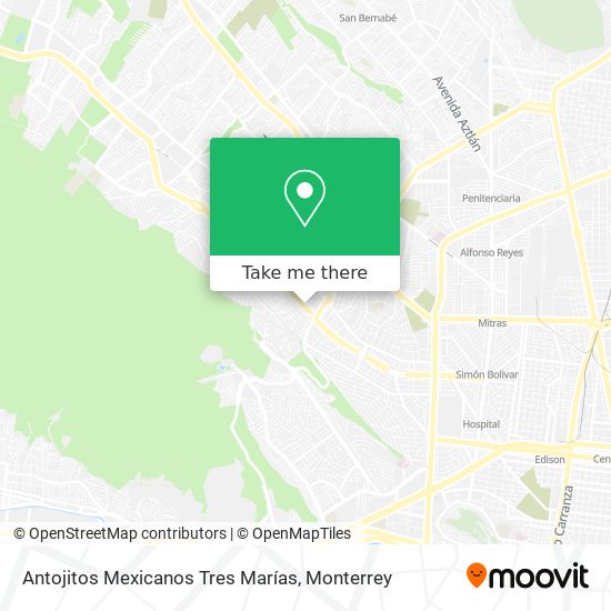 Antojitos Mexicanos Tres Marías map