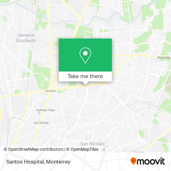 How to get to Santos Hospital in San Nicolás De Los Garza by Bus?