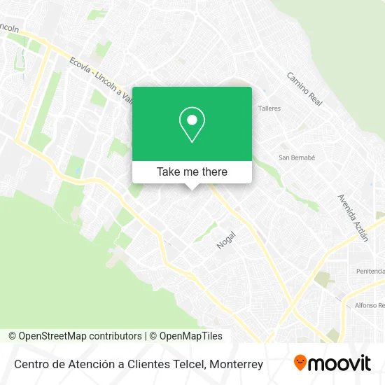 Mapa de Centro de Atención a Clientes Telcel