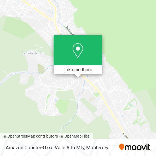 Amazon Counter-Oxxo Valle Alto Mty map