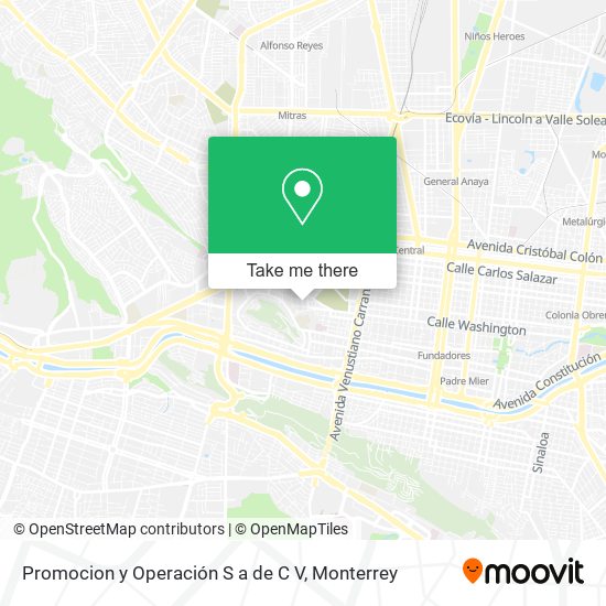 Mapa de Promocion y Operación S a de C V