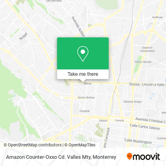 Mapa de Amazon Counter-Oxxo Cd. Valles Mty