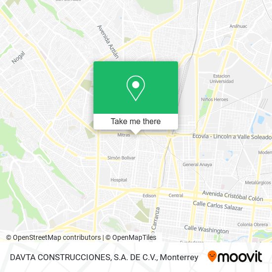 DAVTA CONSTRUCCIONES, S.A. DE C.V. map