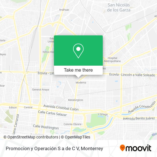 Mapa de Promocion y Operación S a de C V