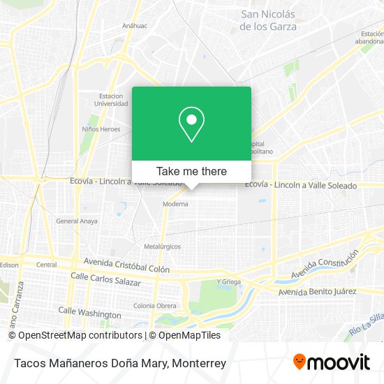 Tacos Mañaneros Doña Mary map