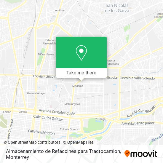 Mapa de Almacenamiento de Refaccines para Tractocamion