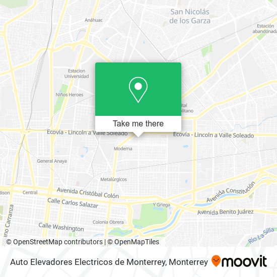 Mapa de Auto Elevadores Electricos de Monterrey