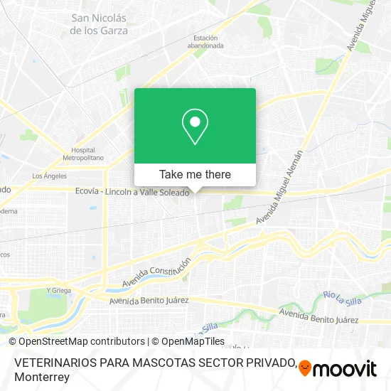 VETERINARIOS PARA MASCOTAS SECTOR PRIVADO map