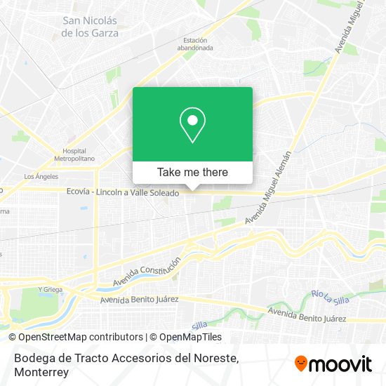 Mapa de Bodega de Tracto Accesorios del Noreste