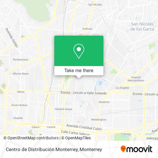 Mapa de Centro de Distribución Monterrey