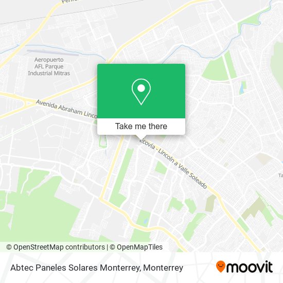 Mapa de Abtec Paneles Solares Monterrey