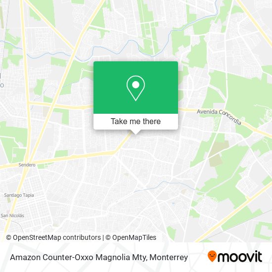 Amazon Counter-Oxxo Magnolia Mty map