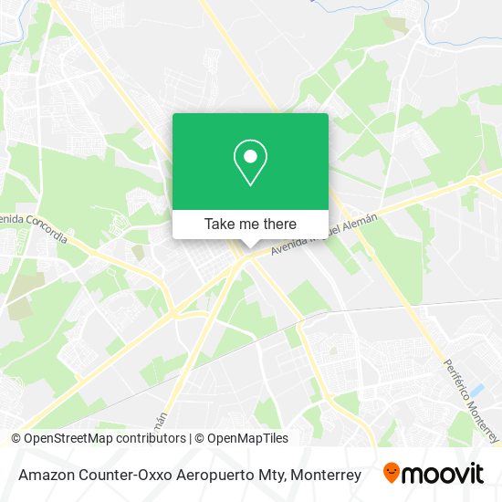 Amazon Counter-Oxxo Aeropuerto Mty map