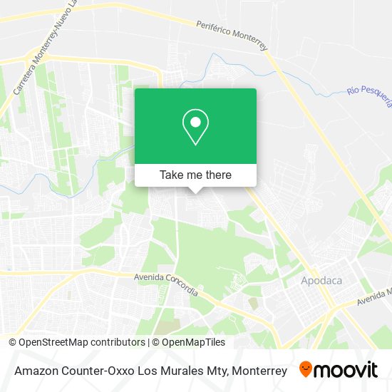 Amazon Counter-Oxxo Los Murales Mty map