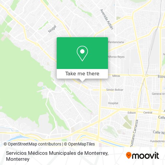 Mapa de Servicios Médicos Municipales de Monterrey