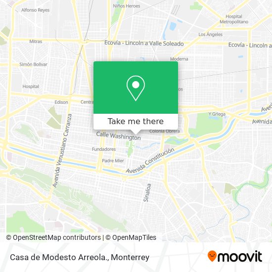 Casa de Modesto Arreola. map