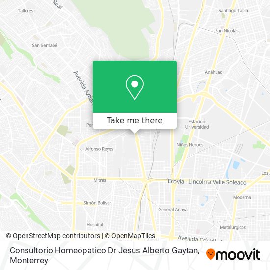 Mapa de Consultorio Homeopatico Dr Jesus Alberto Gaytan