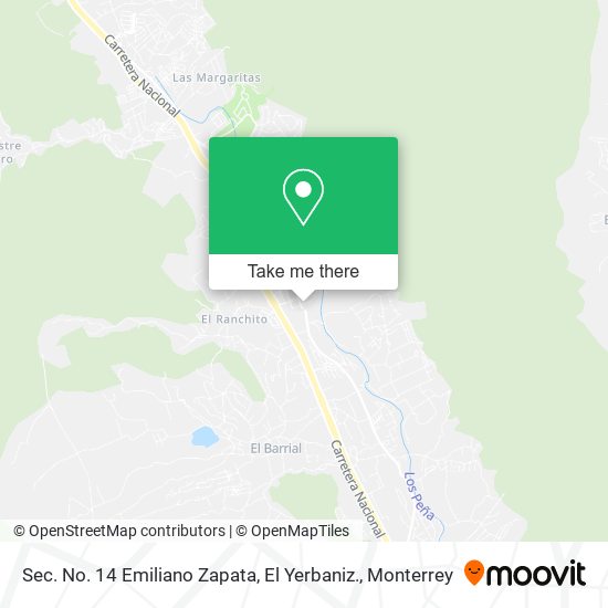 Sec. No. 14 Emiliano Zapata, El Yerbaniz. map