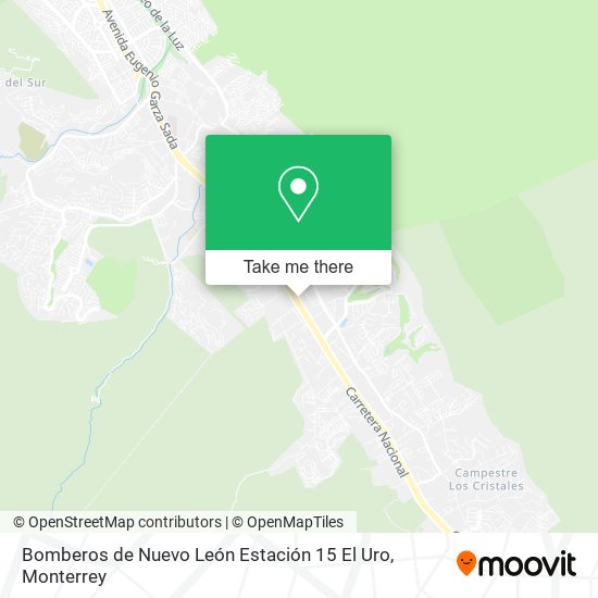 Mapa de Bomberos de Nuevo León Estación 15 El Uro