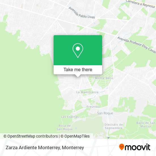 Zarza Ardiente Monterrey map