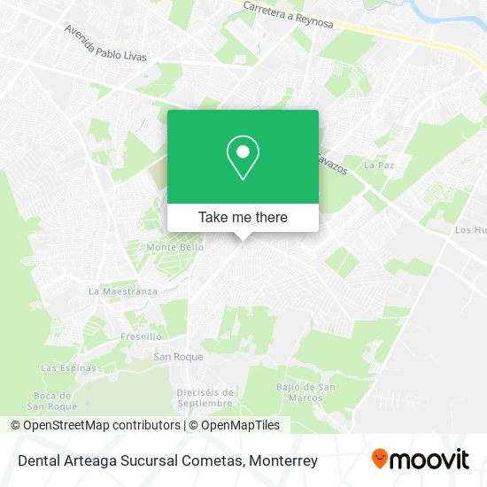 Dental Arteaga Sucursal Cometas map