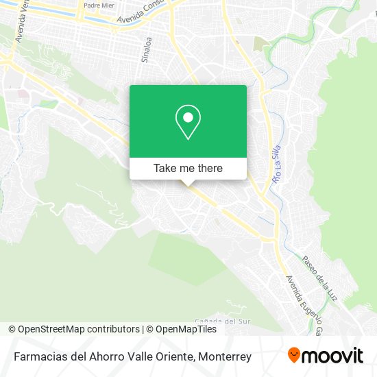 Farmacias del Ahorro Valle Oriente map