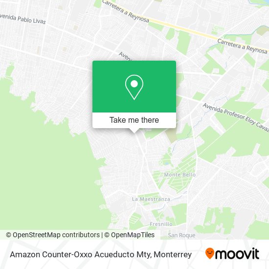 Amazon Counter-Oxxo Acueducto Mty map