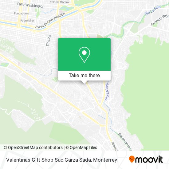 Mapa de Valentinas Gift Shop Suc.Garza Sada