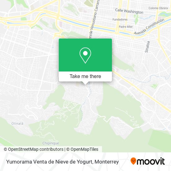 Mapa de Yumorama Venta de Nieve de Yogurt