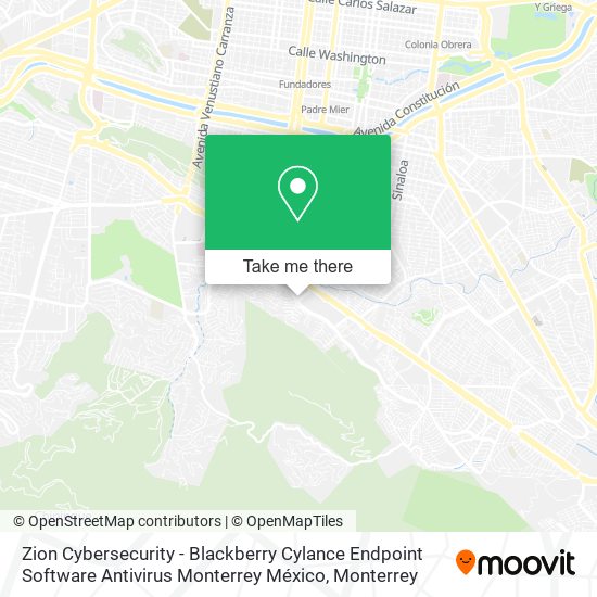 Mapa de Zion Cybersecurity - Blackberry Cylance Endpoint Software Antivirus Monterrey México