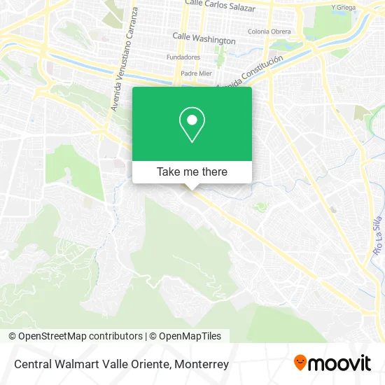 Mapa de Central Walmart Valle Oriente