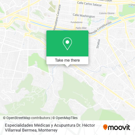 Especialidades Médicas y Acupuntura Dr. Héctor Villarreal Bermea map