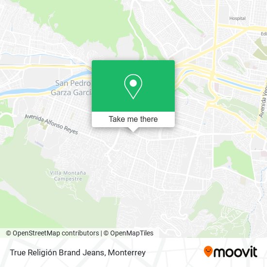 True Religión Brand Jeans map