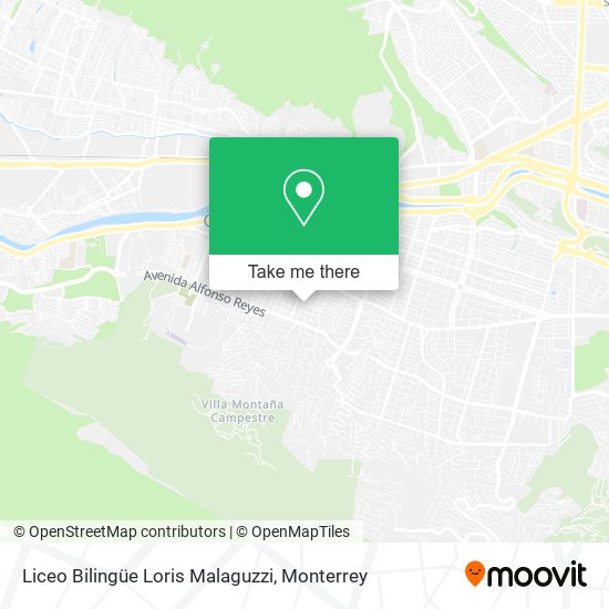 Mapa de Liceo Bilingüe Loris Malaguzzi