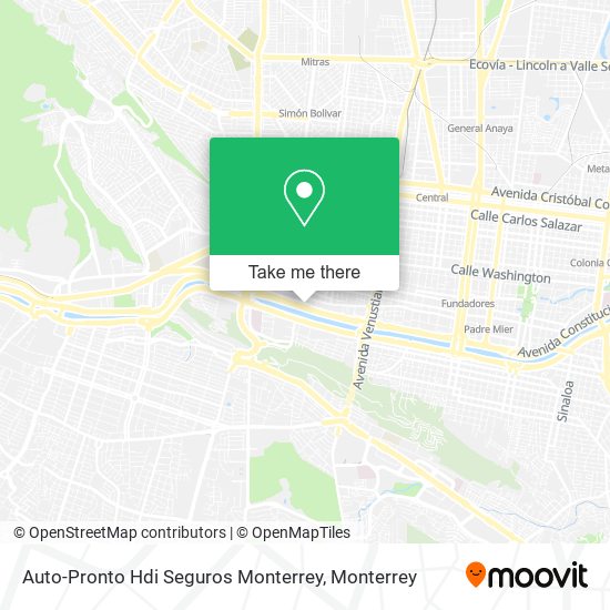 Mapa de Auto-Pronto Hdi Seguros Monterrey