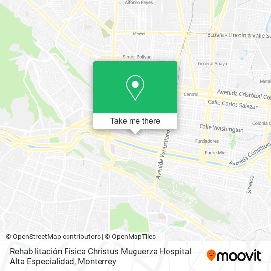 Mapa de Rehabilitación Física Christus Muguerza Hospital Alta Especialidad