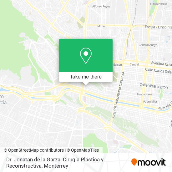 Mapa de Dr. Jonatán de la Garza. Cirugía Plástica y Reconstructiva