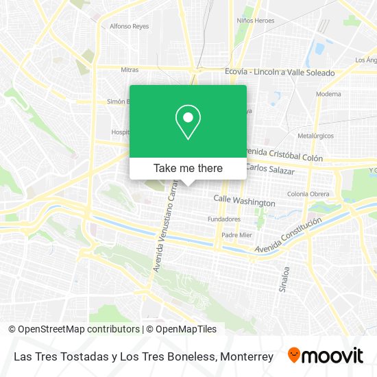 Las Tres Tostadas y Los Tres Boneless map