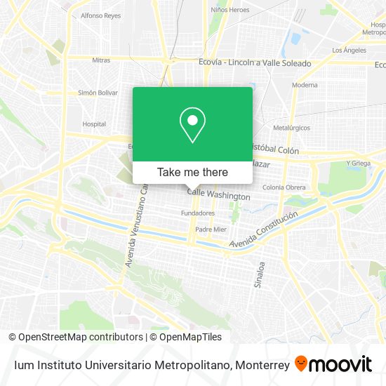 Ium Instituto Universitario Metropolitano map