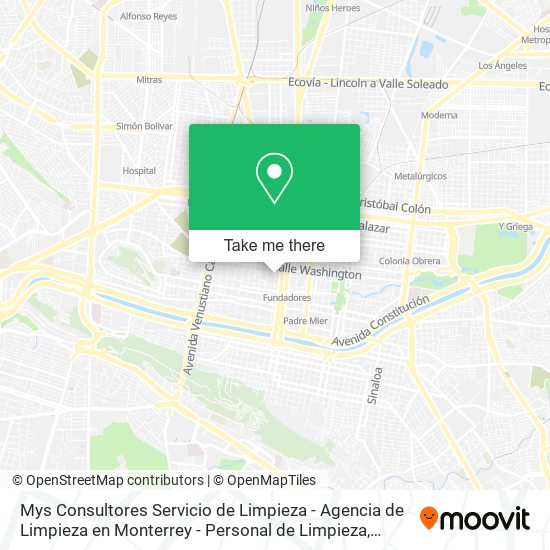 Mapa de Mys Consultores Servicio de Limpieza - Agencia de Limpieza en Monterrey - Personal de Limpieza