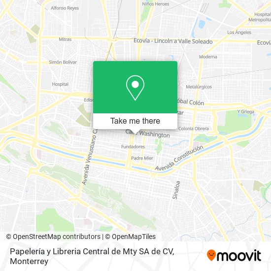 Mapa de Papelería y Libreria Central de Mty SA de CV