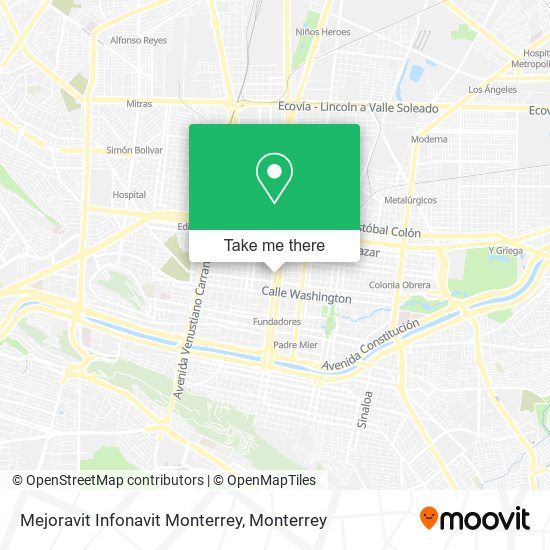 Mejoravit Infonavit Monterrey map