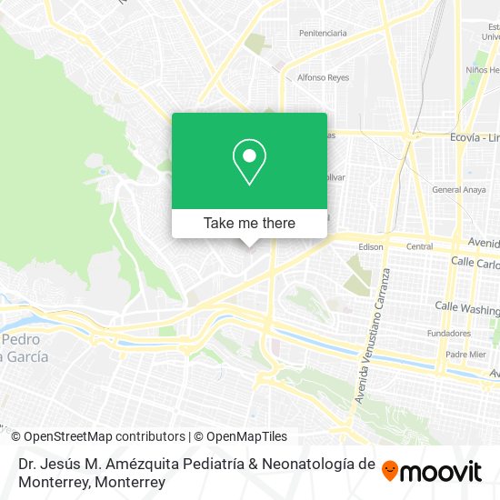 Mapa de Dr. Jesús M. Amézquita Pediatría & Neonatología de Monterrey